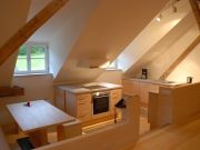 Blick in die Küche, links Essplatz der Schloßmühle Liebenthann