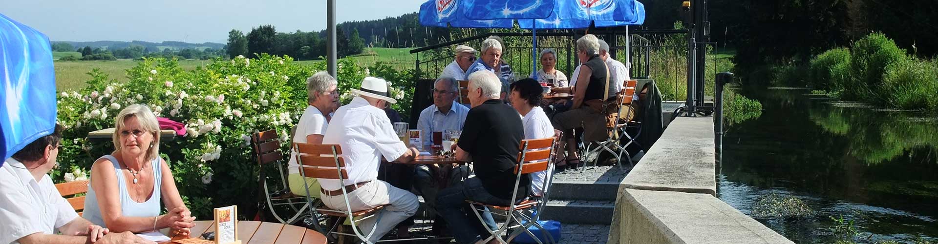 Biergarten direkt an der Günz